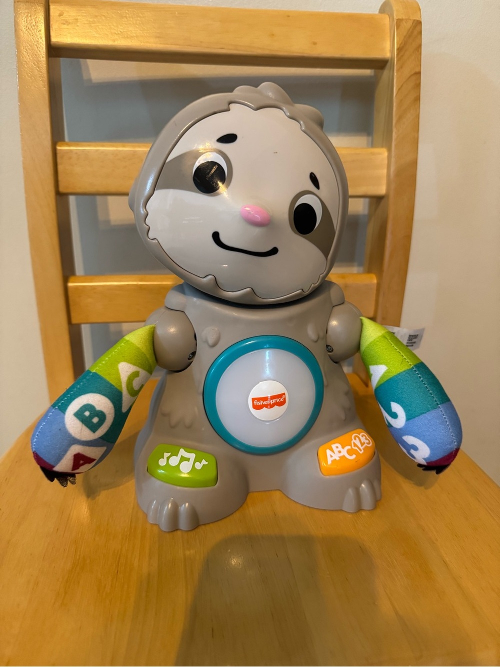 Fisher-Price Grey Sloth Learning Toy with Multicolor ABC Arms